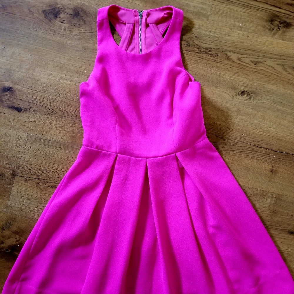 Lulu's bright pink dress